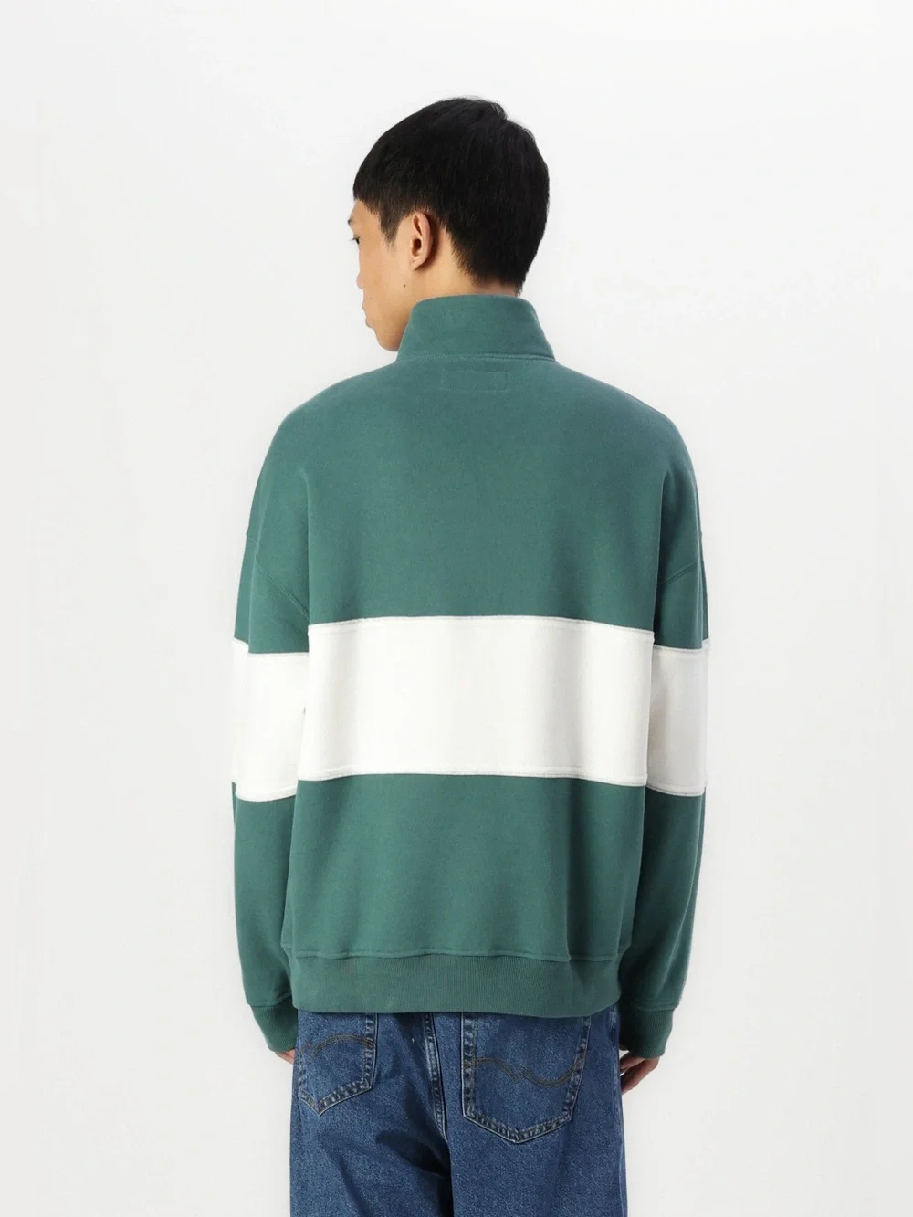 Abercrombie & Fitch Essential Half-Zip Sweatshirt Mallard Green Men’s Medium